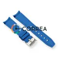 Каучуковый ремешок для часов Omega x Swatch голубой RKS-102 - 4