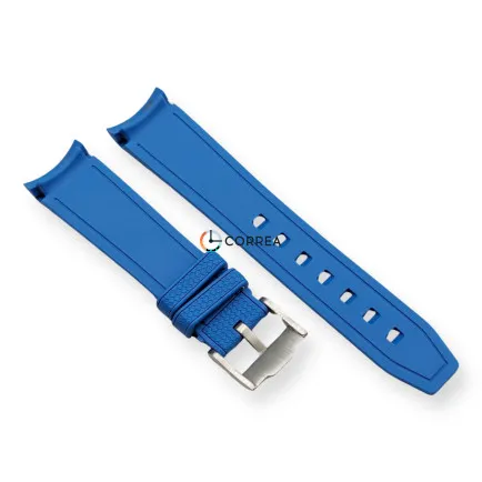 Каучуковый ремешок для часов Omega x Swatch голубой RKS-102 - 9