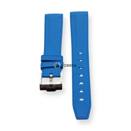 Каучуковый ремешок для часов Omega x Swatch голубой RKS-102 - 8