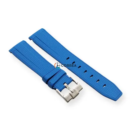 Каучуковый ремешок для часов Omega x Swatch голубой RKS-102 - 10