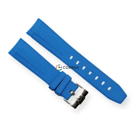 Каучуковый ремешок для часов Omega x Swatch голубой RKS-102 - 6
