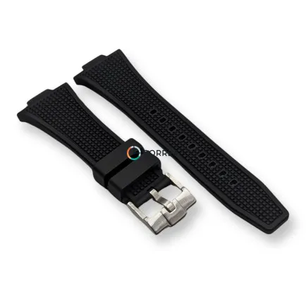 Каучуковый ремешок для часов Tissot PRX T137 черный RКT-101 - 9