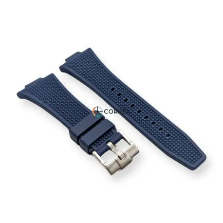 Каучуковый ремешок для часов Tissot PRX T137 синий RКT-101 - 8