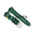 Каучуковый ремешок для часов Tissot PRX T137 зеленый RКT-101 - 5