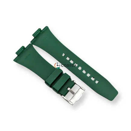 Каучуковый ремешок для часов Tissot PRX T137 зеленый RКT-101 - 10