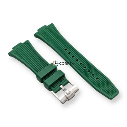 Каучуковый ремешок для часов Tissot PRX T137 зеленый RКT-101 - 8