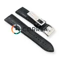 Ремешок кожаный черный c черным каучуковым подкладом Innovate RLR-001bb - 3