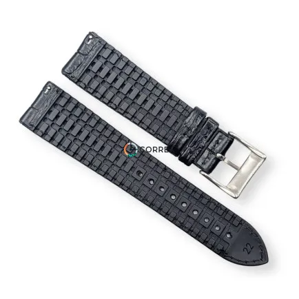 Ремешок кожаный черный c черным каучуковым подкладом Innovate RLR-001bb - 10