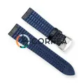 Ремешок кожаный черный c синим каучуковым подкладом Innovate RLR-001bbl - 2