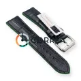 Ремешок кожаный черный c зеленым каучуковым подкладом Innovate RLR-001bg - 3