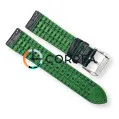 Ремешок кожаный черный c зеленым каучуковым подкладом Innovate RLR-001bg - 4