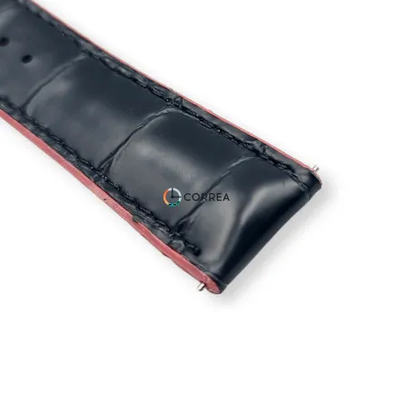 Ремешок кожаный черный c красным каучуковым подкладом Innovate RLR-001br - 10