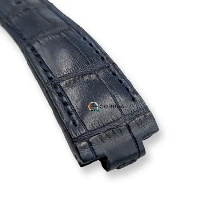 Ремінець зі шкіри алігатора синій для годинника Ulysse Nardin Marine RMUN-001  - 8