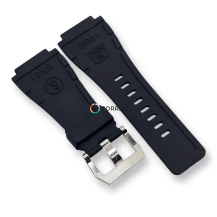Каучуковий ремінець для годинника Bell & Ross чорний RKBR-101 - 8