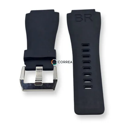 Каучуковий ремінець для годинника Bell & Ross чорний RKBR-101 - 7