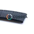 Ремешок для спортивных часов из кожи черный Romiks RRB-014 - 4