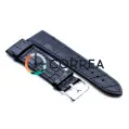 Ремешок для спортивных часов из кожи черный Romiks RRB-014 - 5
