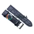 Ремешок для спортивных часов из кожи черный Romiks RRB-014 - 1