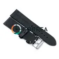 Ремешок для спортивных часов из кожи черный Romiks RRB-012 - 3