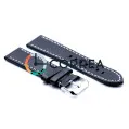 Ремешок для спортивных часов из кожи черный Romiks RRB-012 - 4