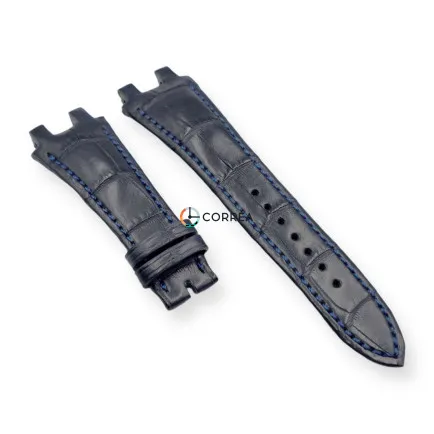 Ремешок из кожи аллигатора синий Ulysse Nardin Executive Dual Time RMUN-003 - 9