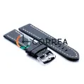 Ремешок для спортивных часов из кожи черный Romiks RRB-001 - 3