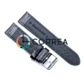 Ремешок для спортивных часов из кожи черный Romiks RRB-003 - 3