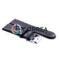 Ремешок для спортивных часов из кожи черный Romiks RRB-003 - 2