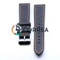 Ремешок для спортивных часов из кожи черный Romiks RRB-009 - 2
