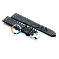 Ремешок для спортивных часов из кожи черный Romiks RRB-009 - 3