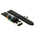 Ремешок для спортивных часов из кожи черный Romiks RRB-021 - 2