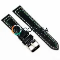 Ремешок для спортивных часов из кожи черный Romiks RRB-022 - 1