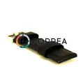 Ремешок для спортивных часов из кожи черный Romiks RRB-023 - 5