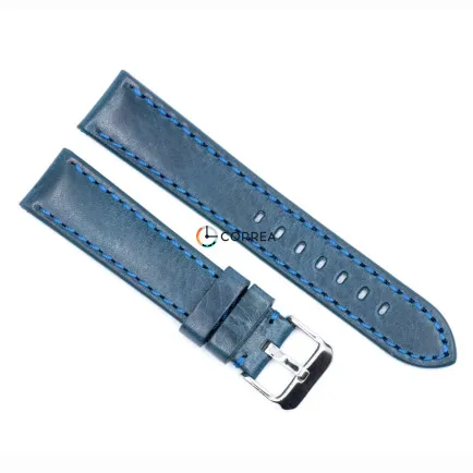 Ремешок для спортивных часов из кожи синий Romiks LBV-98241 (RRC-001) - 6