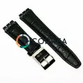 Ремешок кожаный для часов Swatch черный RS-005 - 1