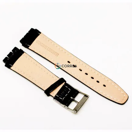 Ремешок кожаный для часов Swatch черный RS-005 - 8