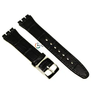Ремешок кожаный для часов Swatch черный RS-006