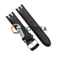 Ремінець шкіряний для годинника Swatch Cold Hour чорний RS-007 - 1