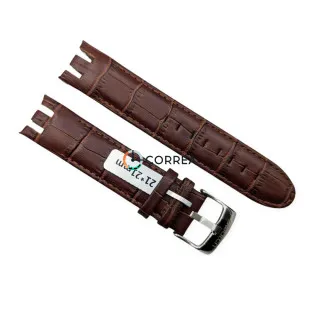 Ремінець шкіряний для годинника Swatch Cold Hour коричневий RS-007