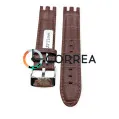 Ремінець шкіряний для годинника Swatch Cold Hour коричневий RS-007 - 4