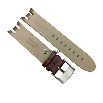 Ремінець шкіряний для годинника Swatch Cold Hour коричневий RS-007 - 8