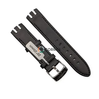 Ремінець шкіряний для годинників Swatch Irony New Big чорний RS-008