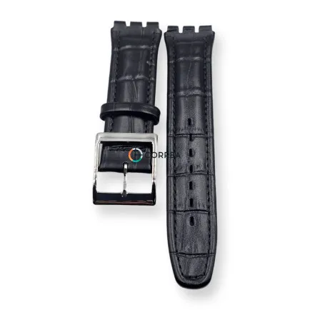 Ремешок кожаный для часов Swatch черный RS-101 - 10