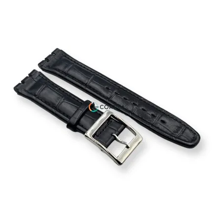 Ремешок кожаный для часов Swatch черный RS-101 - 9