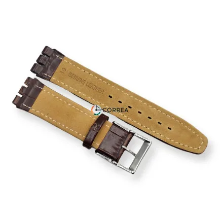Ремешок кожаный для часов Swatch коричневый RS-101 - 8