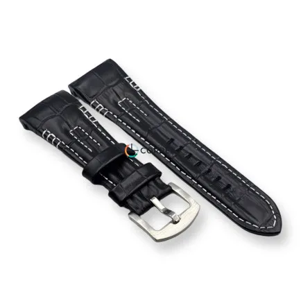 Ремешок кожаный для часов Seiko Velatura Yatchting черный RSE-101 - 8
