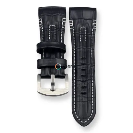 Ремешок кожаный для часов Seiko Velatura Yatchting черный RSE-101 - 9