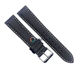 Ремешок Carbon Fiber из телячьей кожи Bandco черный TBV-3566PU/265 (RBB-053)