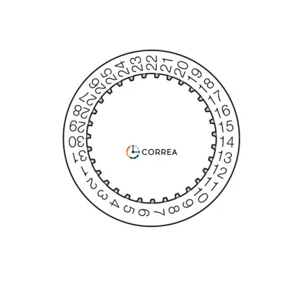Диск календаря 9235 для механізму Omega 1380 (ETA-ESA 956.032) білий  - 3