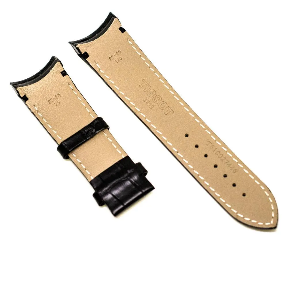 черный часовой ремень из кожи Tissot